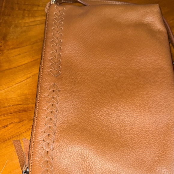 Lucky Brand Women’s Tan Leather Crossbody Fringe Boho Western Bag EUC - Picture 12 of 12